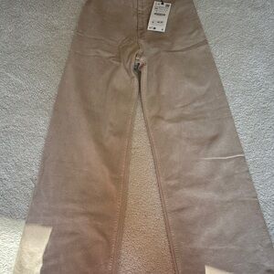 Zara Beige High-Rise Pants